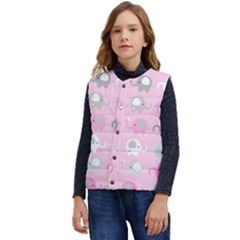 Animals Elephant Pink Cute Kid s Button Up Puffer Vest	
