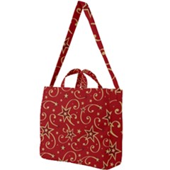 Christmas Texture Pattern Red Craciun Square Shoulder Tote Bag by Sarkoni