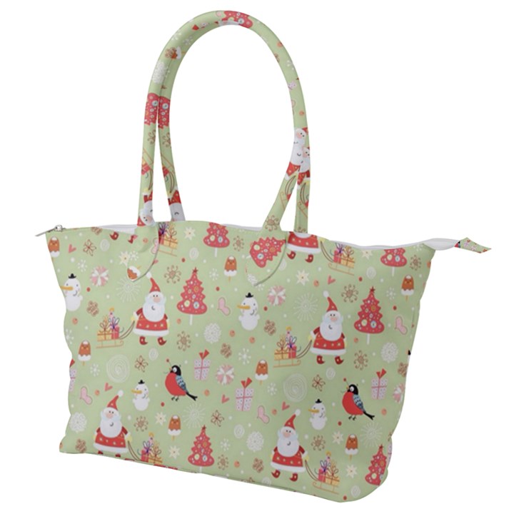 Christmas Pattern Christmas Tree Santa Canvas Shoulder Bag