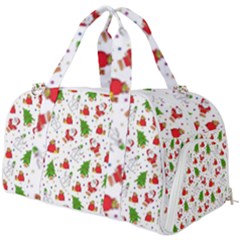 Christmas Santa Pattern Tree Burner Gym Duffel Bag by Sarkoni