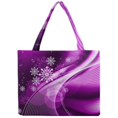 Purple Abstract Merry Christmas Xmas Pattern Mini Tote Bag by Sarkoni