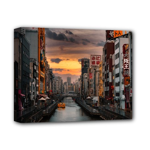 River Buildings City Urban Deluxe Canvas 14  X 11  (stretched) by Sarkoni