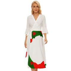 Holiday Wreath Midsummer Wrap Dress