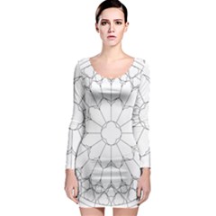 Roses Stained Glass Long Sleeve Bodycon Dress by Amaryn4rt