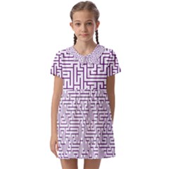 Maze Lost Confusing Puzzle Kids  Asymmetric Collar Dress by Amaryn4rt
