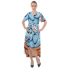 Elephant Bad Shower Front Wrap High Low Dress by Amaryn4rt