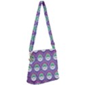 Background Floral Pattern Purple Zipper Messenger Bag View1