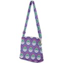 Background Floral Pattern Purple Zipper Messenger Bag View2