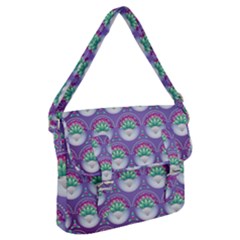Background Floral Pattern Purple Buckle Messenger Bag by Amaryn4rt