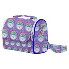 Background Floral Pattern Purple Satchel Shoulder Bag by Amaryn4rt