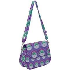 Background Floral Pattern Purple Saddle Handbag by Amaryn4rt