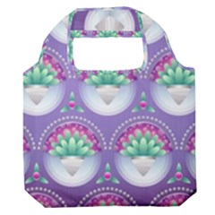 Background Floral Pattern Purple Premium Foldable Grocery Recycle Bag by Amaryn4rt