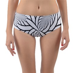 Fractal Symmetry Pattern Network Reversible Mid-waist Bikini Bottoms by Amaryn4rt