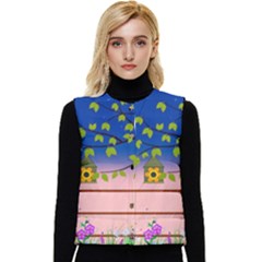 Vector Graphic Illustration Wallpaper Women s Button Up Puffer Vest by Sarkoni