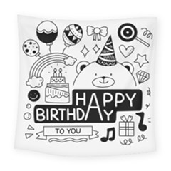Happy Birthday Celebration Party Square Tapestry (large) by Sarkoni