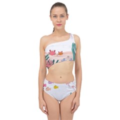 Cartoon Marine Life Marine Drawing Spliced Up Two Piece Swimsuit by Sarkoni