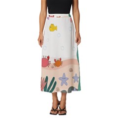 Cartoon Marine Life Marine Drawing Classic Midi Chiffon Skirt by Sarkoni