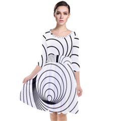 Spiral Eddy Route Symbol Bent Quarter Sleeve Waist Band Dress by Amaryn4rt