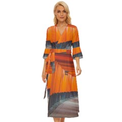 Architecture Art Bright Color Midsummer Wrap Dress