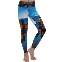 Hamburg City Blue Hour Night Kids  Lightweight Velour Classic Yoga Leggings by Amaryn4rt