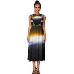 Door Breakthrough Door Sunburst Sleeveless Round Neck Midi Dress by Amaryn4rt