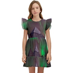 Fantasy Pyramid Mystic Space Aurora Kids  Winged Sleeve Dress by Grandong