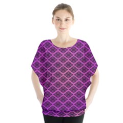 Pattern Texture Geometric Patterns Purple Batwing Chiffon Blouse