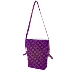Pattern Texture Geometric Patterns Purple Folding Shoulder Bag by Dutashop