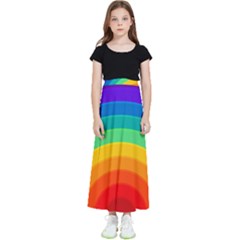 Rainbow Background Colorful Kids  Flared Maxi Skirt
