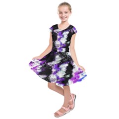 Abstract Canvas Acrylic Digital Design Kids  Short Sleeve Dress by Amaryn4rt