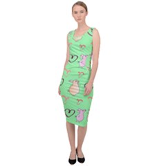 Pig Heart Digital Sleeveless Pencil Dress by Ravend