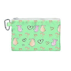 Pig Heart Digital Canvas Cosmetic Bag (medium) by Ravend