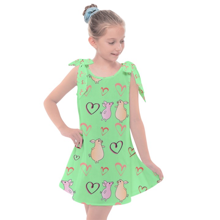 Pig Heart Digital Kids  Tie Up Tunic Dress