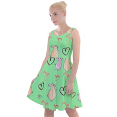 Pig Heart Digital Knee Length Skater Dress by Ravend