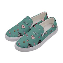 Raccoon Love Texture Seamless Women s Canvas Slip Ons by Ravend