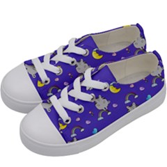 Cat Texture Pattern Seamless Rainbow Kids  Low Top Canvas Sneakers