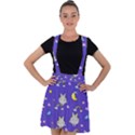 Cat Texture Pattern Seamless Rainbow Velvet Suspender Skater Skirt View1