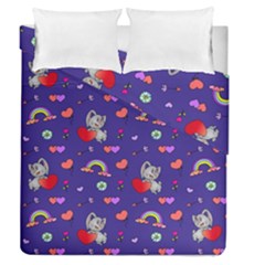 Rabbit Hearts Texture Seamless Pattern Duvet Cover Double Side (queen Size) by Ravend