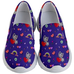 Rabbit Hearts Texture Seamless Pattern Kids Lightweight Slip Ons by Ravend