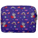 Rabbit Hearts Texture Seamless Pattern Make Up Pouch (Large) View2