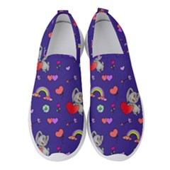 Rabbit Hearts Texture Seamless Pattern Women s Slip On Sneakers by Ravend