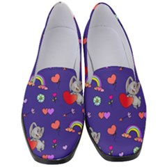 Rabbit Hearts Texture Seamless Pattern Women s Classic Loafer Heels by Ravend