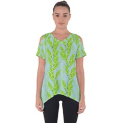 Background Leaves Branch Seamless Cut Out Side Drop T-shirt