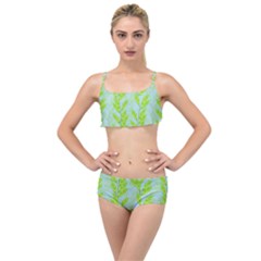 Background Leaves Branch Seamless Layered Top Bikini Set