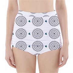 Floral Art Pattern Design High-waisted Bikini Bottoms by Ravend