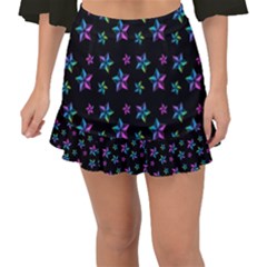 Stars Pattern Art Design Wallpaper Fishtail Mini Chiffon Skirt