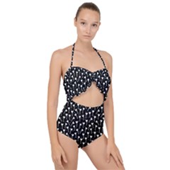 Flowers Patterns Decoration Design Scallop Top Cut Out Swimsuit by Ravend