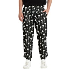 Flowers Patterns Decoration Design Men s Elastic Waist Pants