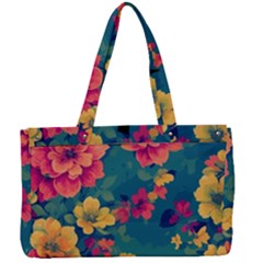 Floral Art Flowers Textile Canvas Work Bag