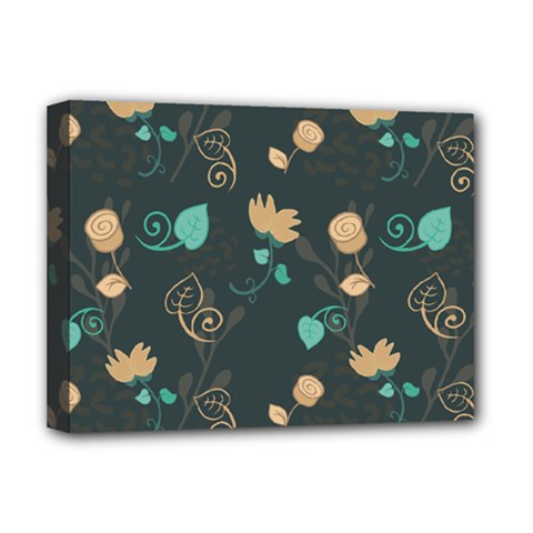 Flowers Leaves Pattern Seamless Deluxe Canvas 16  X 12  (stretched) 